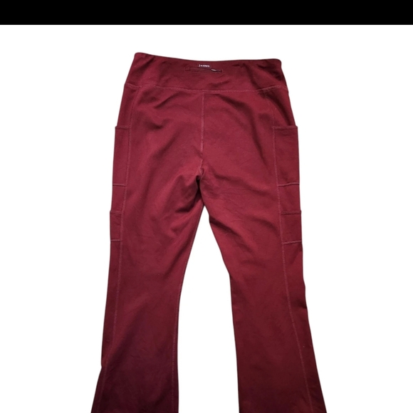 JAANUU Women's Size LARGE PETITE BURGUNDY Bootcut Yoga Scrub Pants J95141P - Picture 3 of 9
